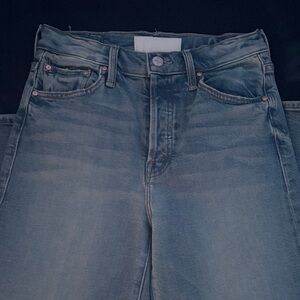 MOTHER Women's Faded Blue Straight Jeans